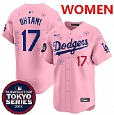 Women's Los Angeles Dodgers #17 Shohei Ohtani Pink 2025 Tokyo Series Limited Stitched Jersey Dzhi,baseball caps,new era cap wholesale,wholesale hats